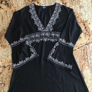 Black long sleeve beach cover up